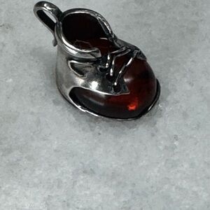 Silver and Red Shoe Pendant
